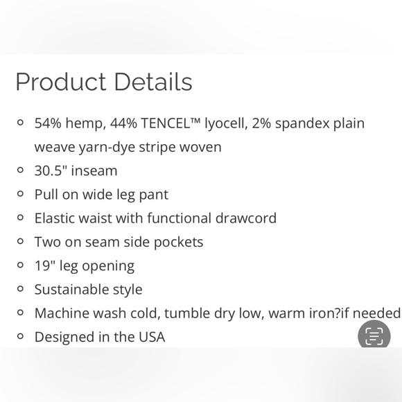 Aventura navy striped pull-on Breeze Pant. Drawstring, front standard rise. - Picture 10 of 10